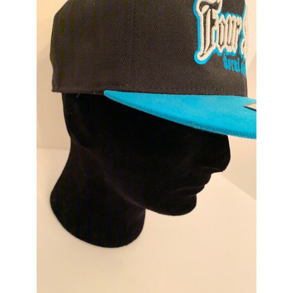 Four Star Decal Shop Black Teal Snapback Hat Cap New - Picture 3 of 8